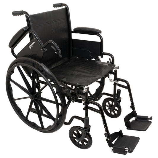 K1 Lightweight 16 inch Wheelchair with swing away footrests and flip back arms