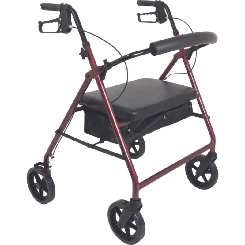 Bariatric 4 Wheeled Rollator Walker with 8 inch Wheels